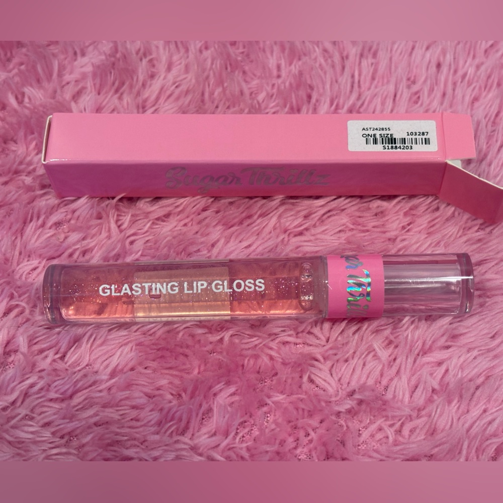 NWT Sugar Thrillz Dolls Kill Glitter Glasting Lip Gloss Clear Pink Sparkly